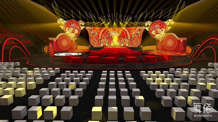 舞美效果图-舞台灯光设备租赁_舞美音响背景租赁_舞台搭建led灯租赁